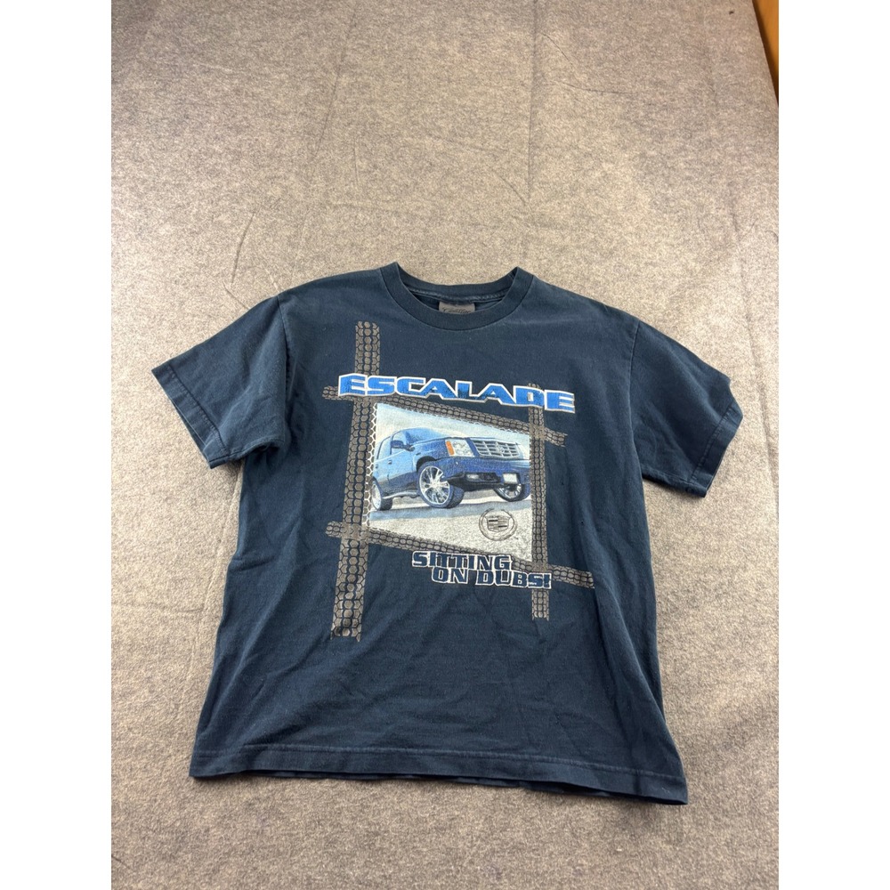VTG Cadillac Escalade T-Shirt Sitting on Dubs Graphic Kids XL 16 Streetwear SEE